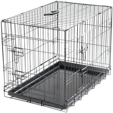 Складана клітка-переноска Vadigran Classic 76x48x55 см, чорна, розмір L