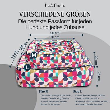 Зручне ліжко для собак Boise 'Roy' - диван-ліжко для собак маленьких та великих порід - стильне, миється, з антиковзким покриттям - Roy (M, Michaela)