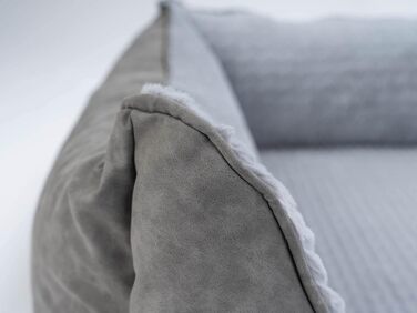 TrendPet VitaBed Style - ортопедичне ліжко для собак, штучна шкіра, плюшеве всередині (80x70 см, сірий)