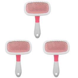 Масажна щітка для тварин ULTECHNOVO 3 шт. - вичісування шерсті котів та собак, рожева