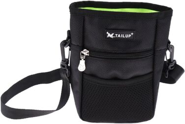 Сумка для корму для собак D DOLITY | Лежачка для дресирування собак | Сумка для ласощів з плечовим ременем | Сумка для перекусів для собак, для активного відпочинку на вулиці - Чорна