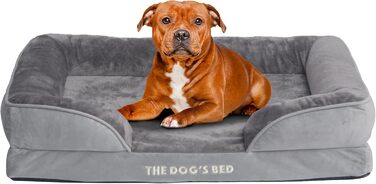 Ортопедичне лежанка для собак з ефектом пам'яті, велика, сіро-срібляста, водонепроникна, знімні чохли