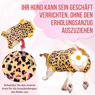 Захисний одяг для собак після операції: комбінезон з блискавкою та липучкою, анти-протікання та захист ран, дихаючий, жовтий (XXL)