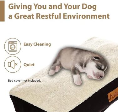 Водонепроникне ортопедичне ліжко для собак Ellie-Bo з піною-пам'яттю, для клітки/бокса, чорне (XXL, 122 см, 122x75x6 см, тільки накладка)