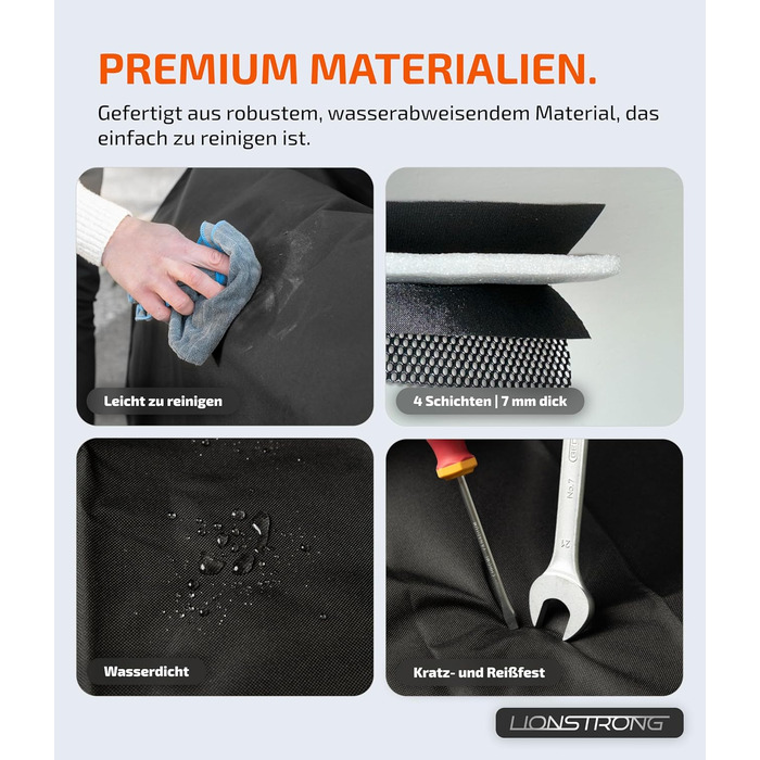 Захист вантажного відсіку LIONSTRONG® – універсальний килимок для багажника авто [з м'якою підкладкою та водонепроникним покриттям] – захист від бруду, подряпин та вологи (100x100 см)