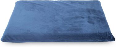 Ліжко для собак | М'яка лежанка для собак з подушкою | Софа для собак маленьких та середніх порід | Розмір M: 75 x 66 x 20 см | Колір: Темно-синій велюр