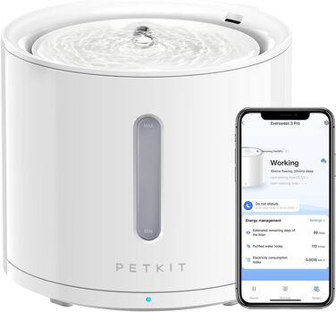 Автоматичний розумний фонтан PETKIT для котів і собак, бездротова помпа, 2 л, з видимим рівнем води, фільтром, керуванням через додаток, ультратихий