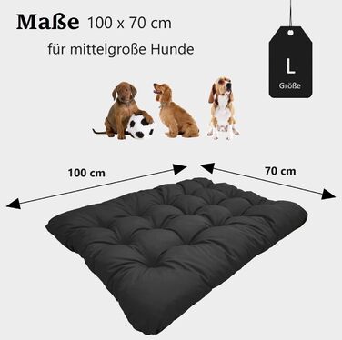 Килимок для собак KING DOG L 100 x 70 см, чорний, водонепроникний, для великих і середніх собак