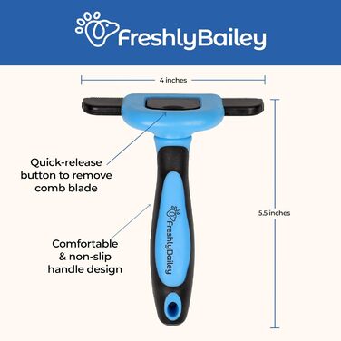 Щітка для видалення шерсті Freshly Bailey для короткошерстих собак і котів – ефективна гребінець для вичісування короткої шерсті домашніх тварин