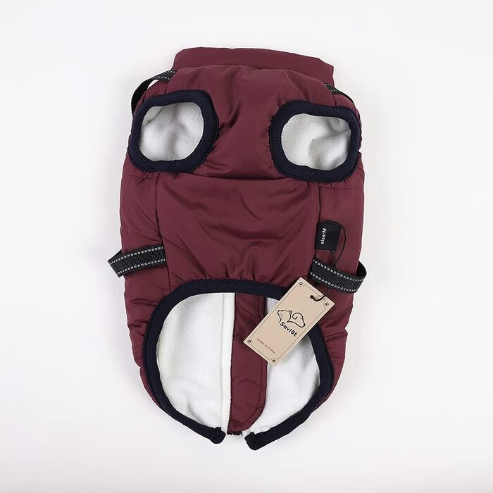 Тепла жилетка для собак на зиму, без рукавів, з підкладкою, з нагрудником, бавовна, фіолетовий, розмір S