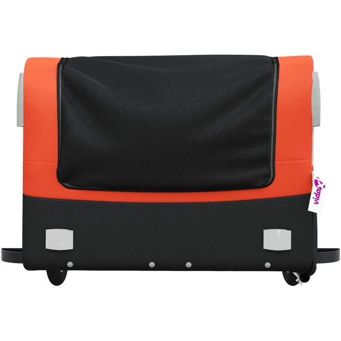 Причіп для велосипеда, переноска для собак, транспортний причіп чорного та оранжевого кольору, 45 кг, сталь, для щоденного транспортування, універсальний, легко монтується