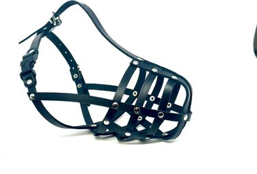 Шкіряна маска для собак Bullterrier та інших коротконосих порід (L&J Pets, чорна, BT2)