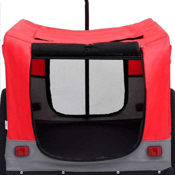 Велосипедний причіп для тварин 2-в-1, червоно-сірий, для собак