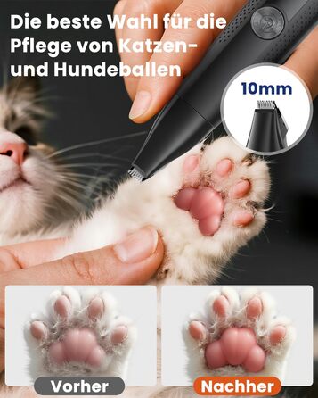 Набір для стрижки собак 4-в-1: машинка, триммер для лап, безпечний точило для кігтів. Тиха та акумуляторна машинка для тіла, обличчя та лап собак та котів