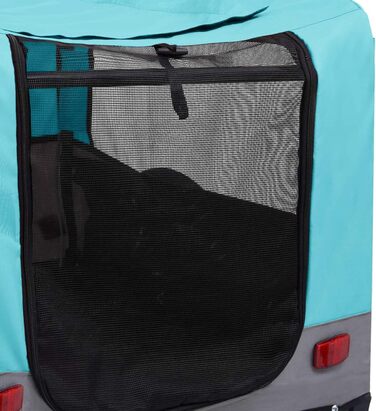 LAPOOH 2-в-1 Причіп для велосипеда та візок для бігу, причіп для собак, комфортний візок, блакитний та сірий