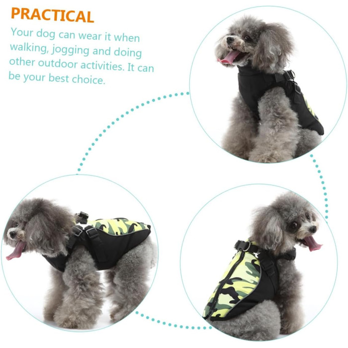 Тепла жилетка для собак VICASKY з нагрудником, дихаюча, зносостійка, для особливих випадків