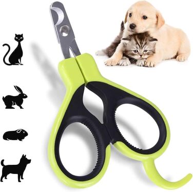 Тример для нігтів домашніх тварин: для котів, кроликів, цуценят та інших дрібних тварин, безпечний та гострий, зелений