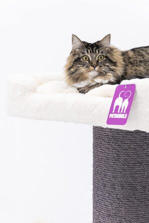 Дряпак для великих котів Petrebels Maine Coon 117 см, преміум-якість, стовпи 20 см, білий