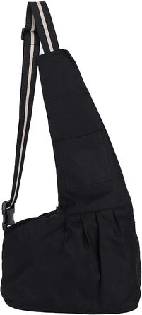 Сумка-слінг для собак маленьких порід, чорна (M) - переноска для тварин, регульована, з кишенею