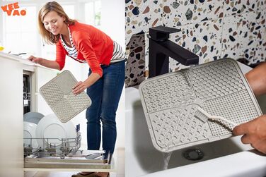 Килимок для собак великих порід VEEVAO, 30.5 x 25.4 см, силікон харчового класу, з присосками, для заспокоєння, від нудьги (XL, сірий)