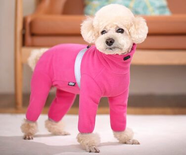 Зимовий комбінезон для собак YRRYGN, теплий флісовий костюм з кільцем D, для маленьких собак, світло-коричневий, розмір L (Hot Pink, XL)