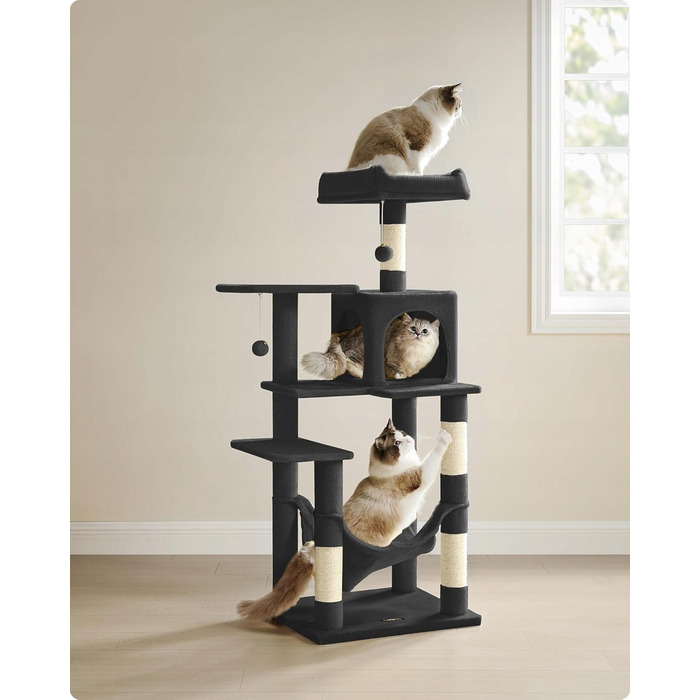 Комплекс для котів Feandrea 101: низька дряпачка, лежанка та стовпчик для точіння (160 см)