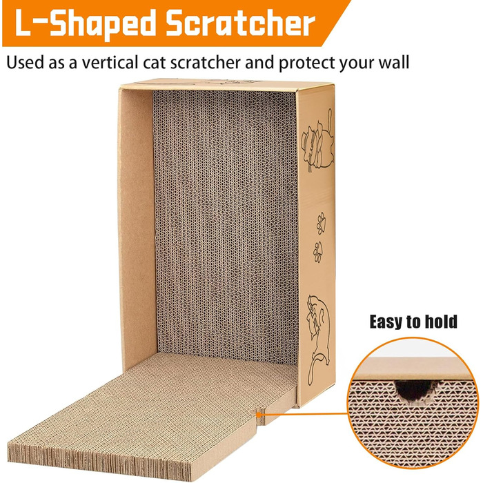 Кігтеточка для котів 5 шт. з будиночком 42*26*13 см, двостороння картонна кігтеточка для догляду за кігтями, іграшка-кігтеточка з гофрокартону для ігор та сну, багаторазова картонна кігтеточка-будиночок для котів, набір