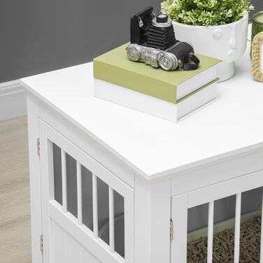 Клітка для собак PawHut, собача будка з 3 дверцятами, переноска для собак, будиночок для маленьких собак до 10 кг, білий колір, 78 x 53 x 59,3 см