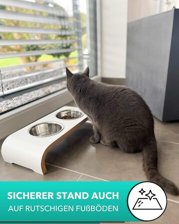 Набір мисок для котів MilaCasa Katzennapf - 2 шт. підняті миски для котів, подвійний набір мисок для їжі та води для котів (Макассар)