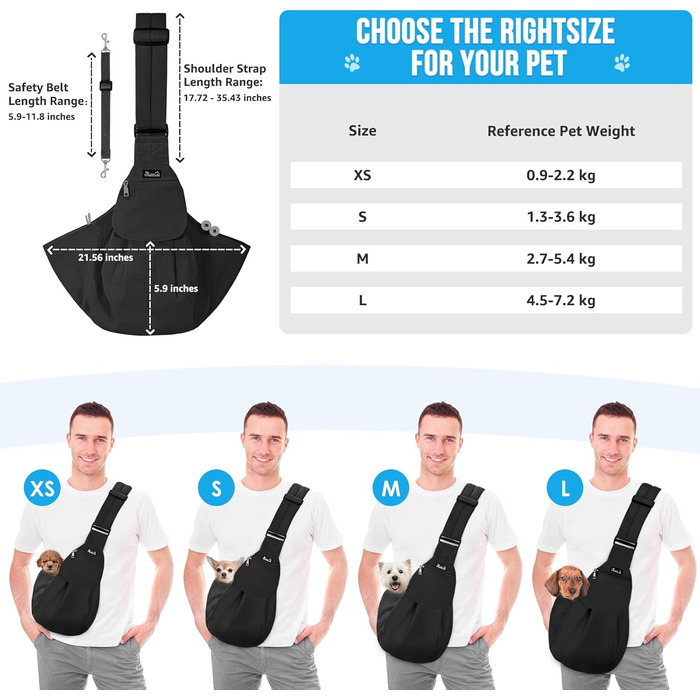 Сумка-переноска для собак SlowTon, зручна переноска для тварин з регульованим плечовим ременем та передньою кишенею, ідеальна для прогулянок та подорожей