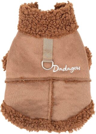 Зунеа Зимовий теплий одяг для собак - тепла куртка для маленьких собак, флісова жилетка для цуценят, теплий одяг для чихуахуа та йоркширських тер'єрів (L, коричневий)