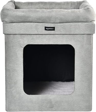Складаний будиночок для котів Amazon Basics, 38x38x43 см, сірий