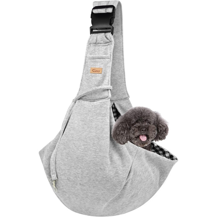 Сумка-переноска для собак CUBY, регульована, двостороння, для маленьких та середніх собак, звільняє руки, з ременем безпеки, кишеня на блискавці, знімна килимок для прогулянок, підкладка на плече, Зелений (застібка, Сірий, Регульована)