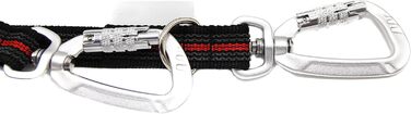 Регульований повідок для собак Twinkys Dog Style, прогумований, 20 мм, 3 м, чорний/червоний, з карабіном безпеки