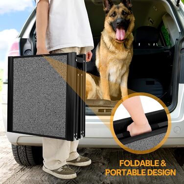 Рампа для собак до автомобіля, складана, до 115 кг, з антиковзким килимком, для вантажівок та SUV, великі та середні породи
