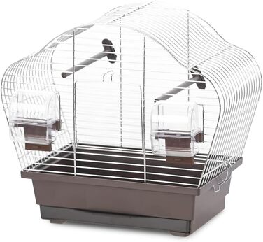 Клітка для птахів duvoplus Natural Beta Mini, 36,5x20x34 см, коричнева/цинк
