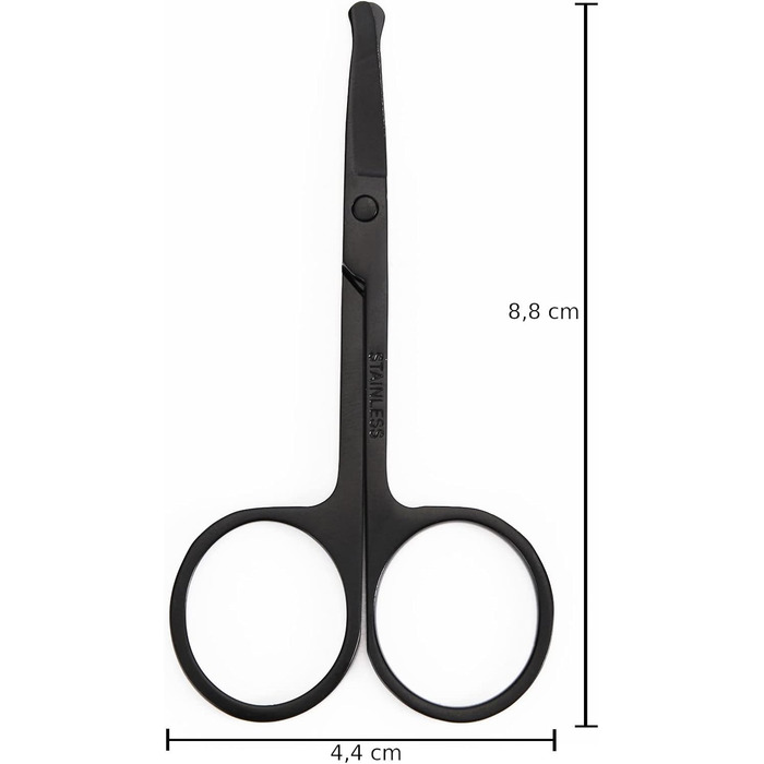 Професійна фeльшерська ножиці для собак та котів EWANTO - безпечна, з округлою кінчик, для грумінгу обличчя та лап. Чорний колір, нержавіюча сталь