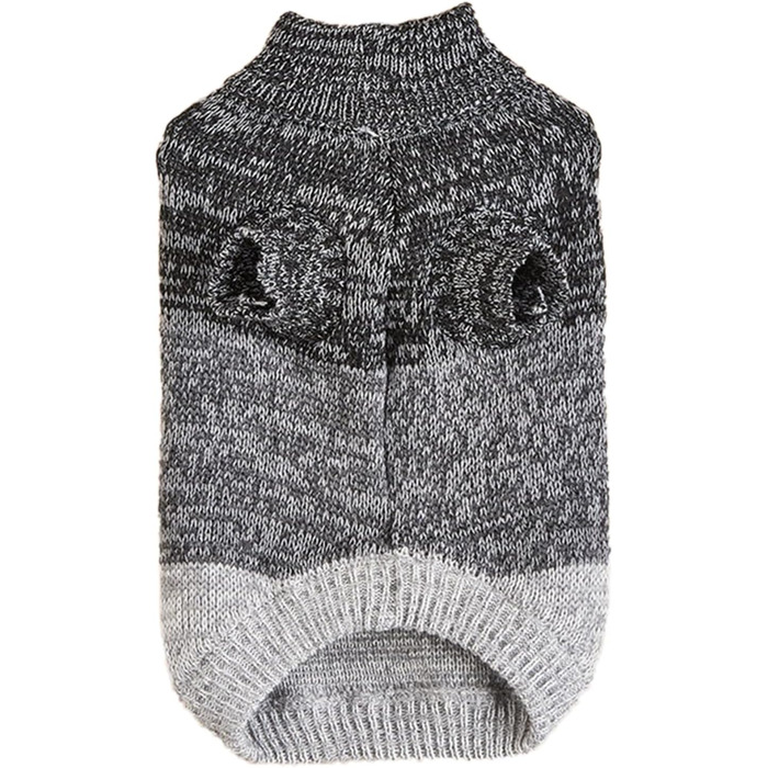 Теплий зимовий пуловер для собак Jecikelon, розмір S, сірий. Пуловер з коміром-стійкою для маленьких собак та цуценят.