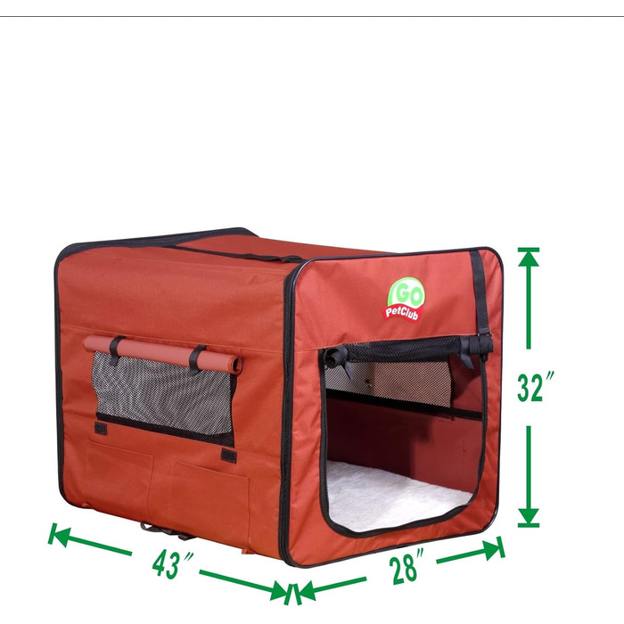 М'який переносний бокс для собак Go Pet Club, 109×71×81 см, коричневий