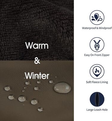 Зимові куртки та зимові пальта для собак IECOii, тепла зимова куртка для собак, пальта для собак, зимові пальта для собак, куртка-жилет для собак, теплий зимовий одяг для собак, водонепроникні куртки для собак, зелений колір, розмір M (обхват грудей: 53 с