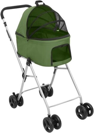 Складаний візок для собак vidaXL на 2 тварини, зелений, 83x48x97 см, оксфордська тканина
