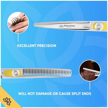 Професійний набір ножиць для стрижки волосся Equinox Razor Edge Series – ножиці для стрижки та филирування, ножиці для текстурування – срібний, 6.5 дюймів