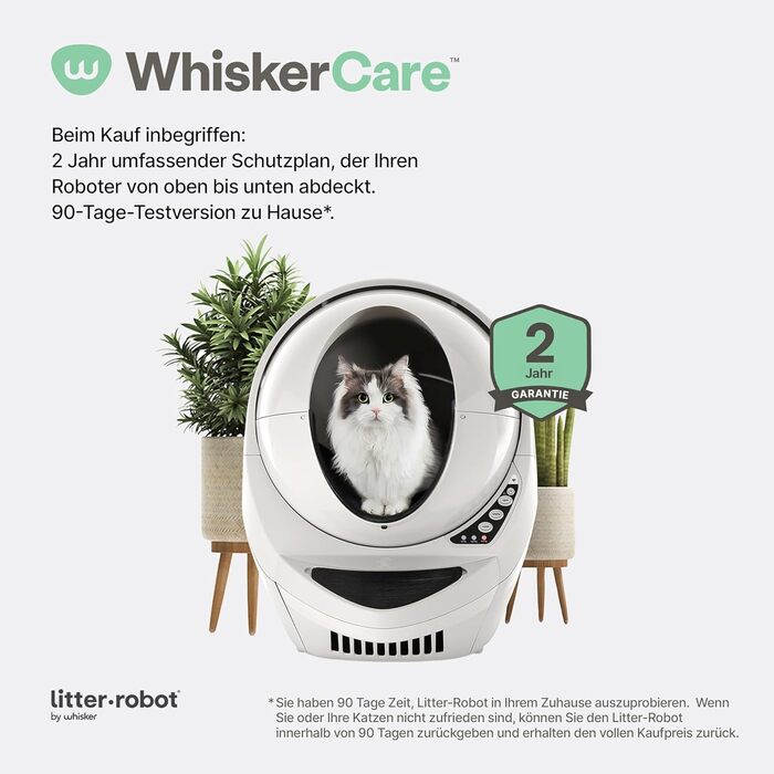 Автоматичний туалет для котів Litter-Robot 3 Connect Whisker, бежевий, самоочищення, зменшує запахи, підходить для будь-якого грудкуватого наповнювача
