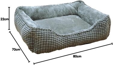 Ліжко для собак Nobby Komfortbett Classic Garik, темно-сірий, 80 x 70 x 22 см