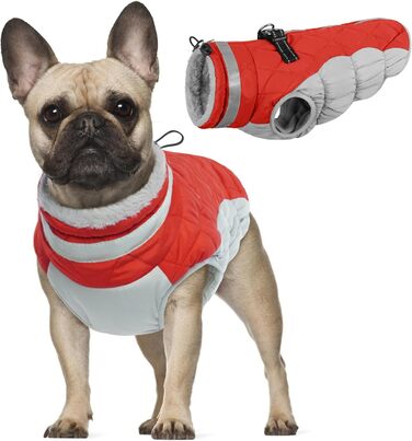 Водонепроникний теплий зимовий одяг для собак - куртка, жилет, одяг для маленьких собак (червоний, S)