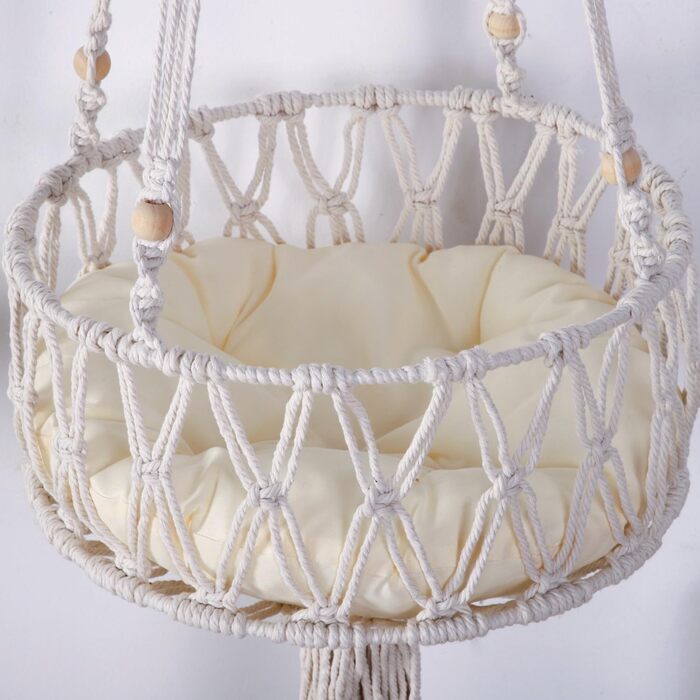Котяча гамака SHENGOCASE макраме Boho з 3 рівнями, настінне підвісне ліжко для котів, 33 см, з кріпленням, для домашніх котів