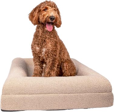 Ортопедичне ліжко для собак Bouclé, бежеве, з піною Memory Foam (M)