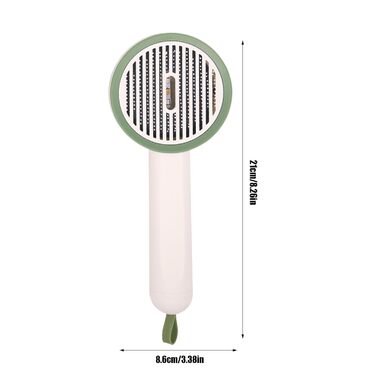 Гребінець для котів Slicker Brush – видалення шерсті, проти випадання, з UV-ф функцією, антиковзаюча ручка, для купання та подорожей, білий