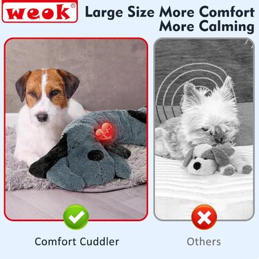 Іграшка-сердечко для собак WEOK: зручне крісло-м'ячик для зняття тривоги, допомога у засинанні, для середніх собак, сірий колір