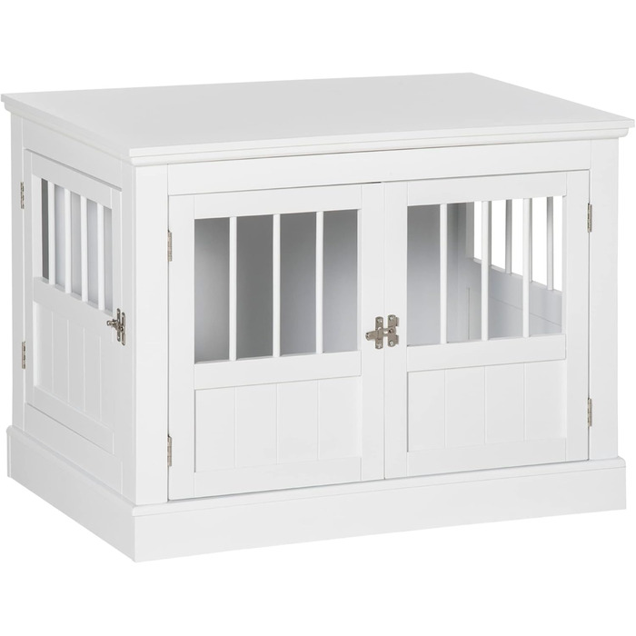 Клітка для собак PawHut, собача будка з 3 дверцятами, переноска для собак, будиночок для маленьких собак до 10 кг, білий колір, 78 x 53 x 59,3 см